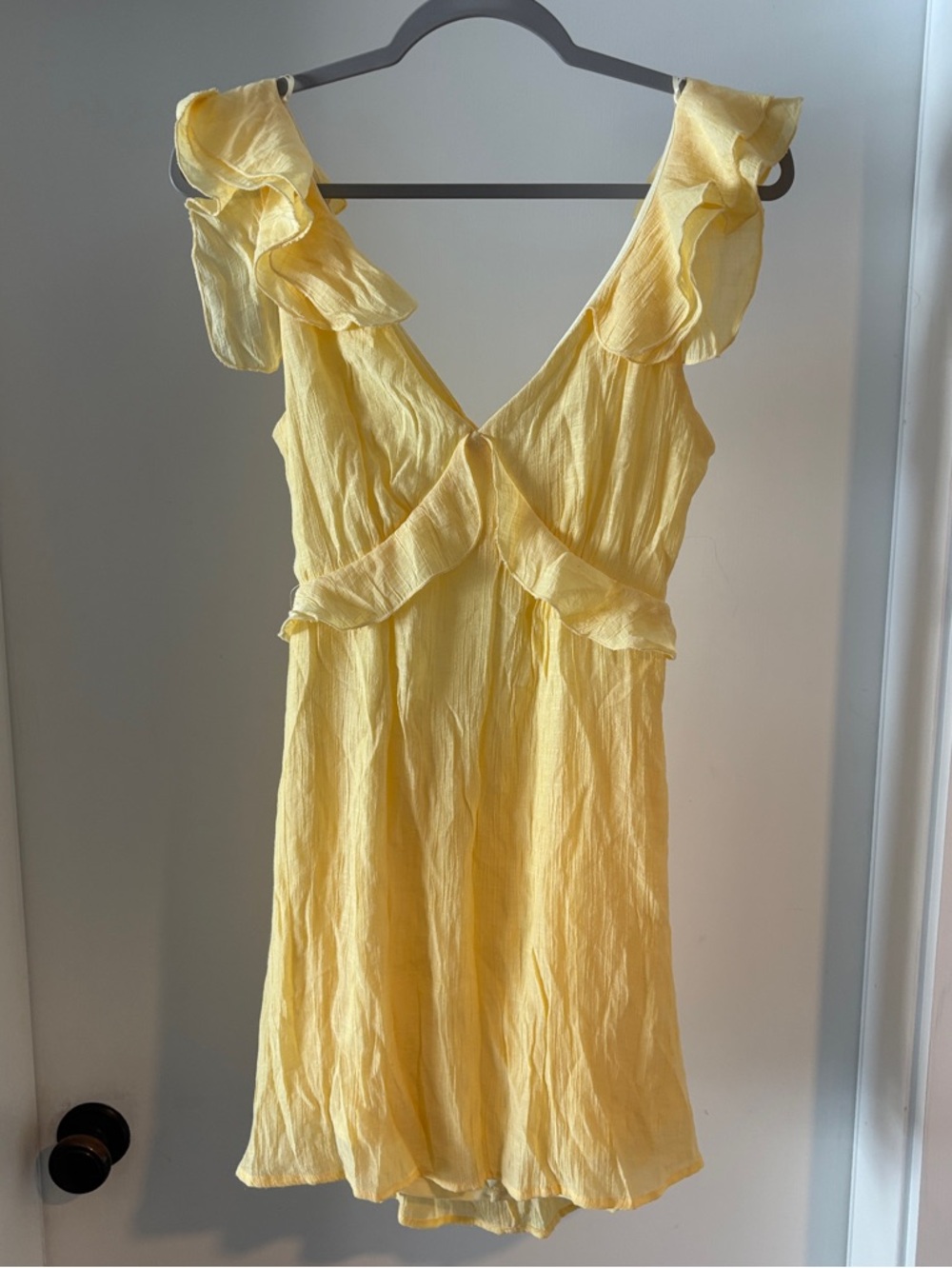 miami Yellow Ruffle Mini Dress
